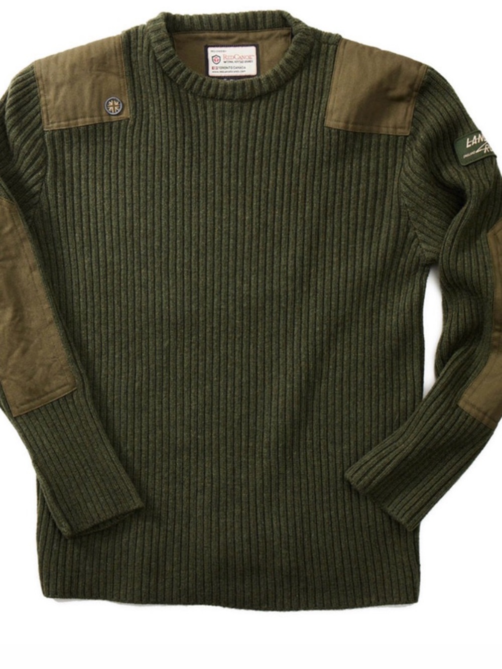 Red Canoe Land Rover Heritage Green Crew Neck Sweater